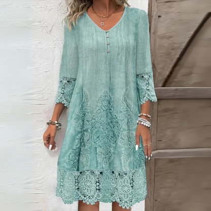 Zomerjurk - Dames - A-Lijn Silhouet - V-Hals Stijl - Vrouwelijke Charme