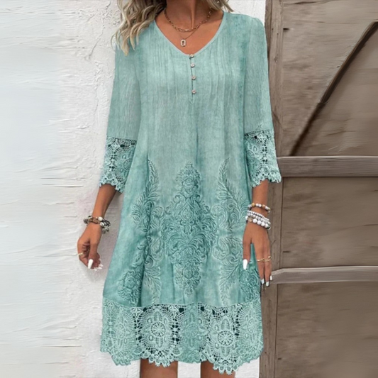 Zomerjurk - Dames - A-Lijn Silhouet - V-Hals Stijl - Vrouwelijke Charme