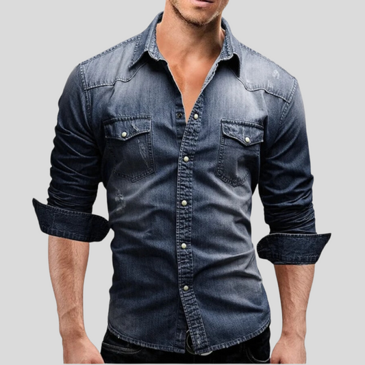 Heren - Casual Denim Overhemd - Lichtgewicht Slim Fit - Tijdloze Mode - BRANIMIR