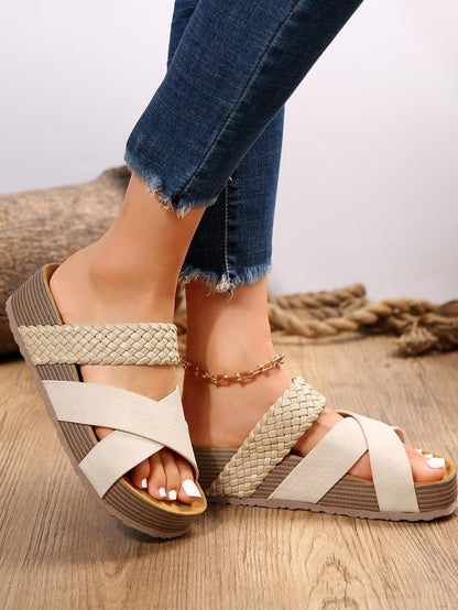 Plateau Sandalen - Dames - Geweven Ontwerp - Zomer Schoeisel - STIJL VOLGENDE