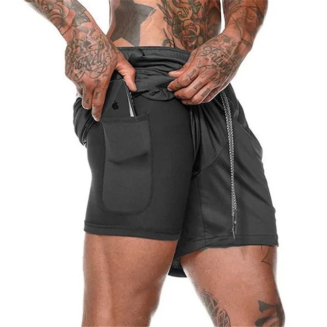 Mannen - Hardloopshort - Dubbele Laag - Ademend en Comfortabel - IDEALE RUNNER