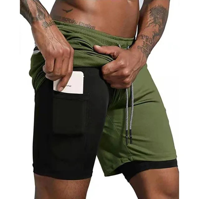Mannen - Hardloopshort - Dubbele Laag - Ademend en Comfortabel - IDEALE RUNNER