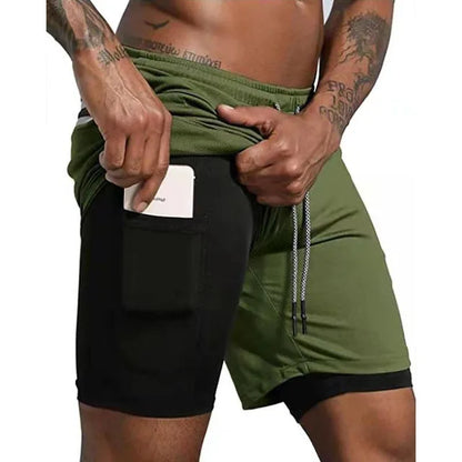 Mannen - Hardloopshort - Dubbele Laag - Ademend en Comfortabel - IDEALE RUNNER