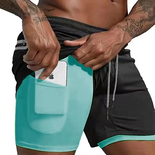 Mannen - Hardloopshort - Dubbele Laag - Ademend en Comfortabel - IDEALE RUNNER