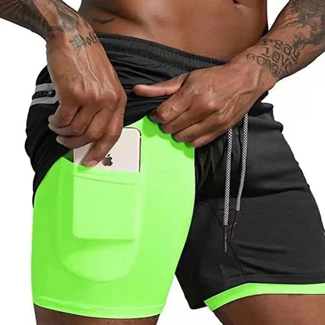 Mannen - Hardloopshort - Dubbele Laag - Ademend en Comfortabel - IDEALE RUNNER