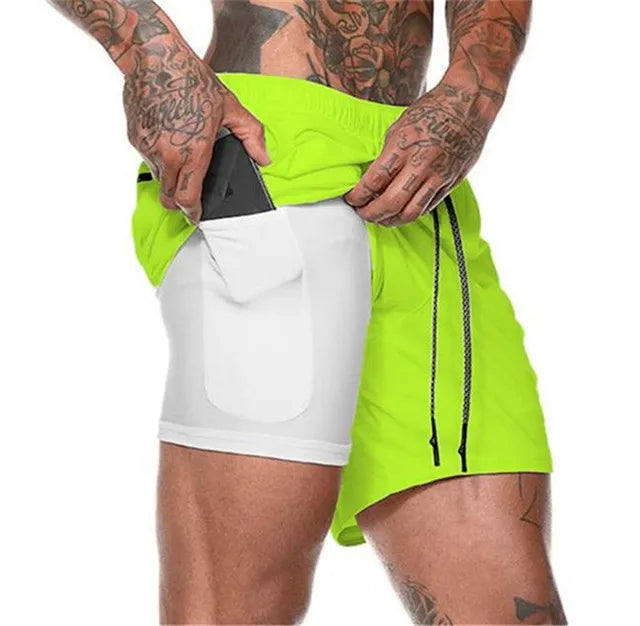 Mannen - Hardloopshort - Dubbele Laag - Ademend en Comfortabel - IDEALE RUNNER