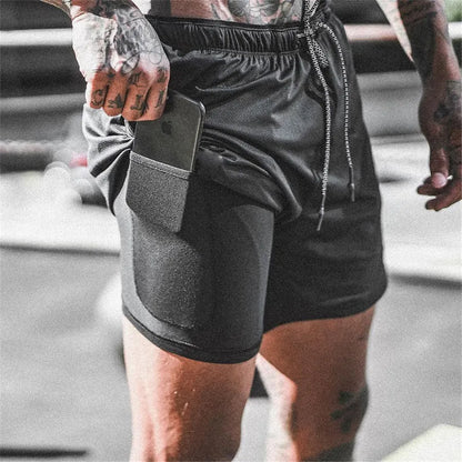 Mannen - Hardloopshort - Dubbele Laag - Ademend en Comfortabel - IDEALE RUNNER