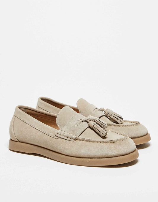 Loafers - Vrouwen - Suede - Luxe Suede Loafers - Kwast Detail