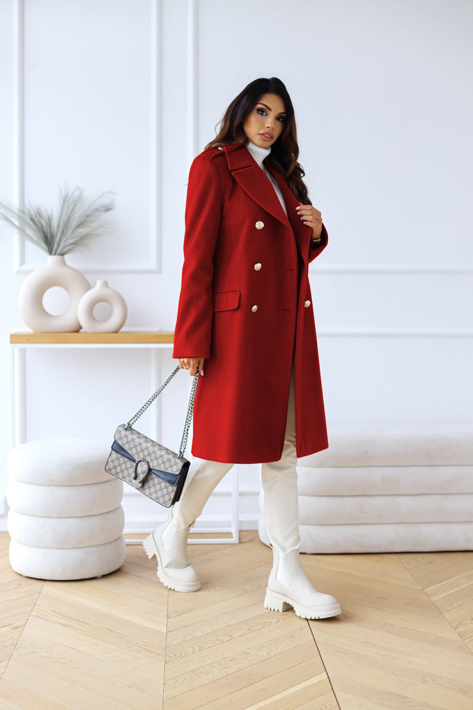 Mantel - Dames - Wol Dubbelknopen - Winter Mantel - Nova