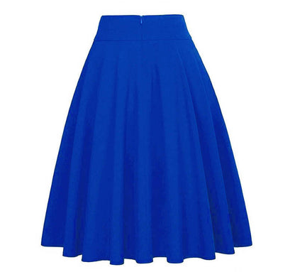 Vrouwen - Hoge Taille A-lijn Rok - Zachte Katoenen Polyester Mix - Elegante Midi Rok - VLOEIENDE STIJL
