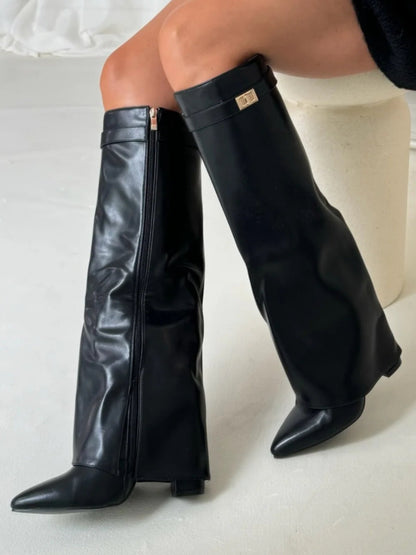 Kniehoge Laarzen - Vrouwen - Suede Hak - Dames Laarzen - NIX