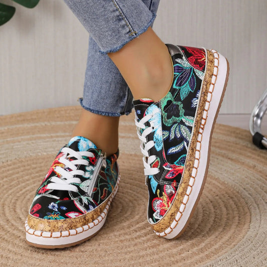 Veterschoenen - Dames - Bloemenprint - Bloemen Oxford - Lara