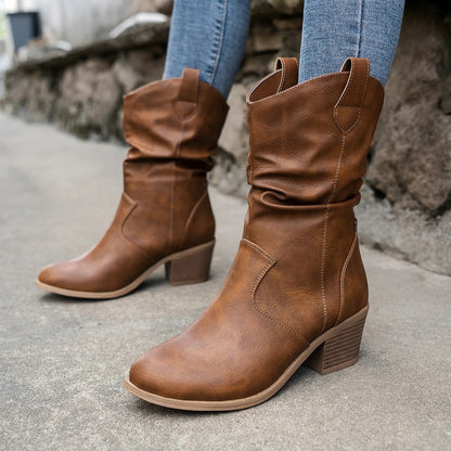 Bruin Laarzen - Vrouwen - Leer - Winterlaarzen - Oria