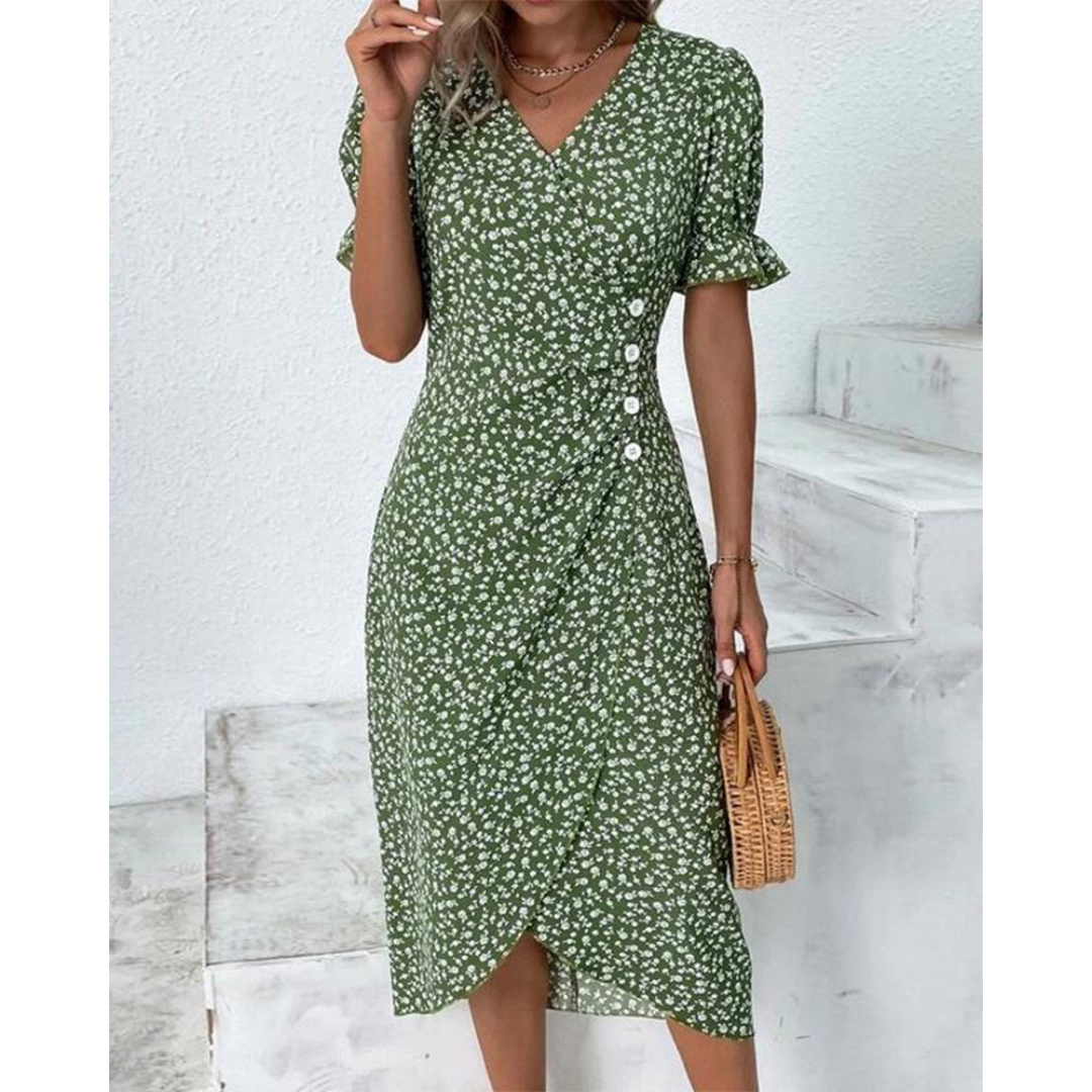 Elegante wikkeljurk met V-hals en strikceintuur – Alureva WrapGrace