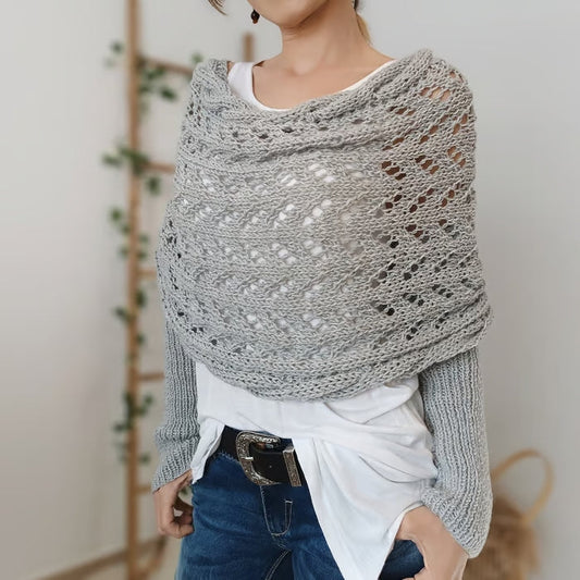 Dames - Gebreid Schouderstuk - Luchtig Patroon - Comfortabele Draagstijl - MODERNE TOUCH