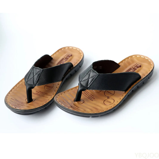 Heren - Leren Slippers - Antislip Rubberen Zool - Casual Schoenen - URBAN SLIP