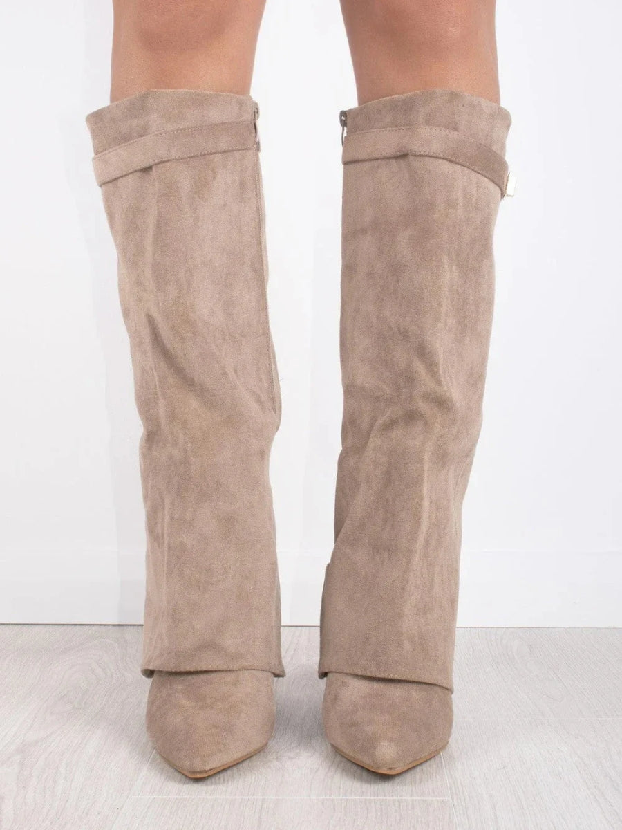 Kniehoge Laarzen - Vrouwen - Suede Hak - Dames Laarzen - NIX