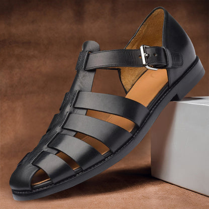 Vrouwen - Gesloten Teen Sandalen - Leren Materiaal - Ademend Ontwerp - Zomer Comfort