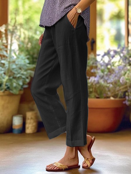 Vrouwen - Wijde Linnen Broek - Ademend en Comfortabel - Casual Zomeroutfit - LUCHTIGE LINNEN BROEK