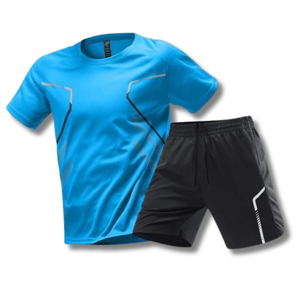 Heren - Padel Sport Outfit - Ademend Shirt en Short - Technische Sportset - SPORTIEVE STIJL