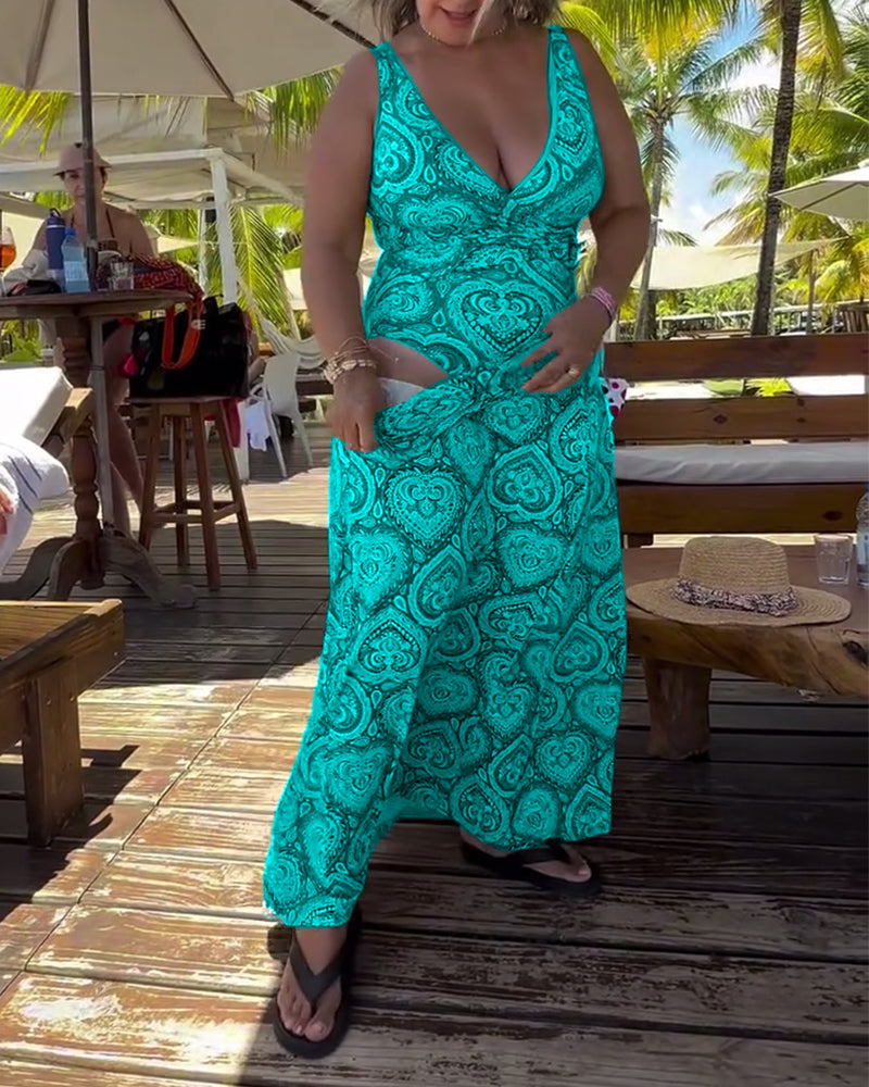 Badpak - Vrouwen - Spandex Polyester - Vakantieprint - Hartvorm Design