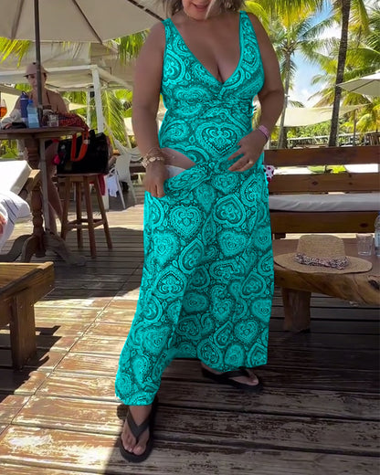 Badpak - Vrouwen - Spandex Polyester - Vakantieprint - Hartvorm Design