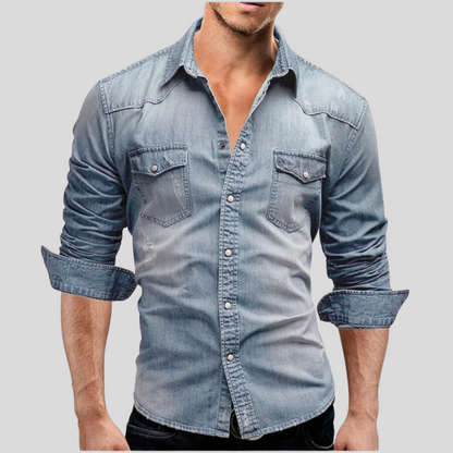 Heren - Casual Denim Overhemd - Lichtgewicht Slim Fit - Tijdloze Mode - BRANIMIR