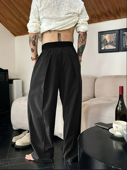 Mannen - Casual Loose Fit Herenbroek - Elastische Tailleband - Comfortabele Vrijetijdskleding - Stijlvolle Casual Broek