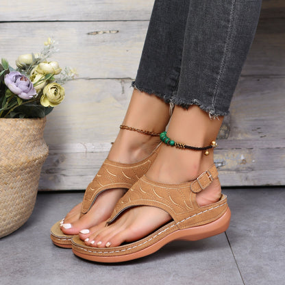 Vrouwen - Sleehak Sandalen - Verstelbaar Enkelbandje - Comfortabele Zomer Schoenen - ZOMER STIJL