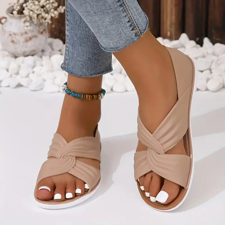 Vrouwen - Knoopontwerp Sandalen - Comfortabele Zomer Slides - Ideale Zomerschoenen - LUCIA