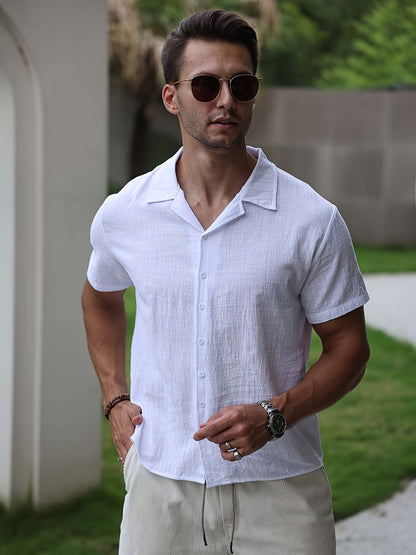 Heren - Casual Linnen Overhemd - Ademend Materiaal - Zomer Mode - CAELAN EDGE