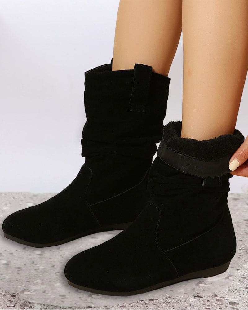 Enkellaarsjes - Vrouwen - Suede - Effen Kleur - Laarsjes