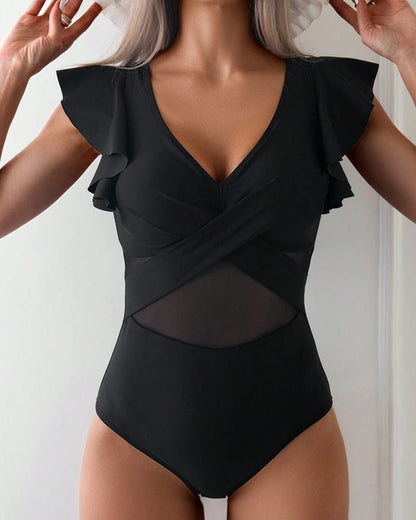Badpak - Dames - Mesh Materiaal - Zomer Mode - Elegant Ruffles