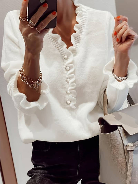 Gerimpelde overhemdjurk met knopen en losse pasvorm – MirelliShirtDress