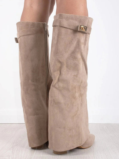 Kniehoge Laarzen - Vrouwen - Suede Hak - Dames Laarzen - NIX
