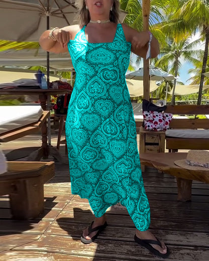 Badpak - Vrouwen - Spandex Polyester - Vakantieprint - Hartvorm Design