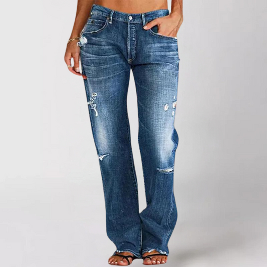 Dames - Losse wijde jeans - Comfortabele pasvorm - Stijlvolle casual kleding