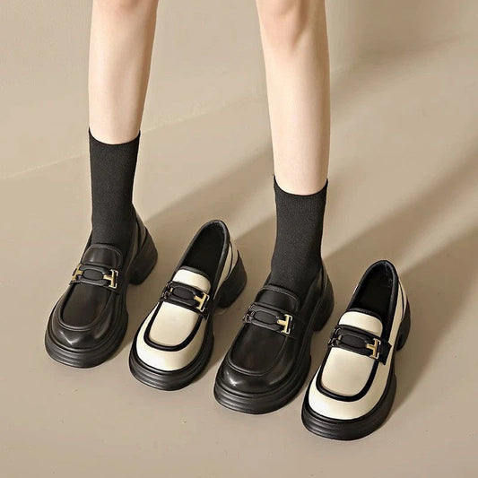 Dames - Elegante Retro Loafers - Lederen Schoenen - Comfortabele Stijl voor Elke Gelegenheid