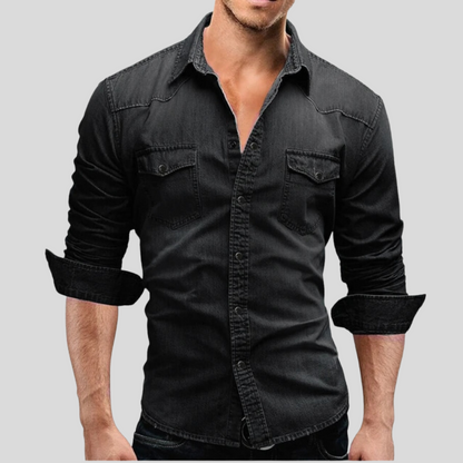 Heren - Casual Denim Overhemd - Lichtgewicht Slim Fit - Tijdloze Mode - BRANIMIR