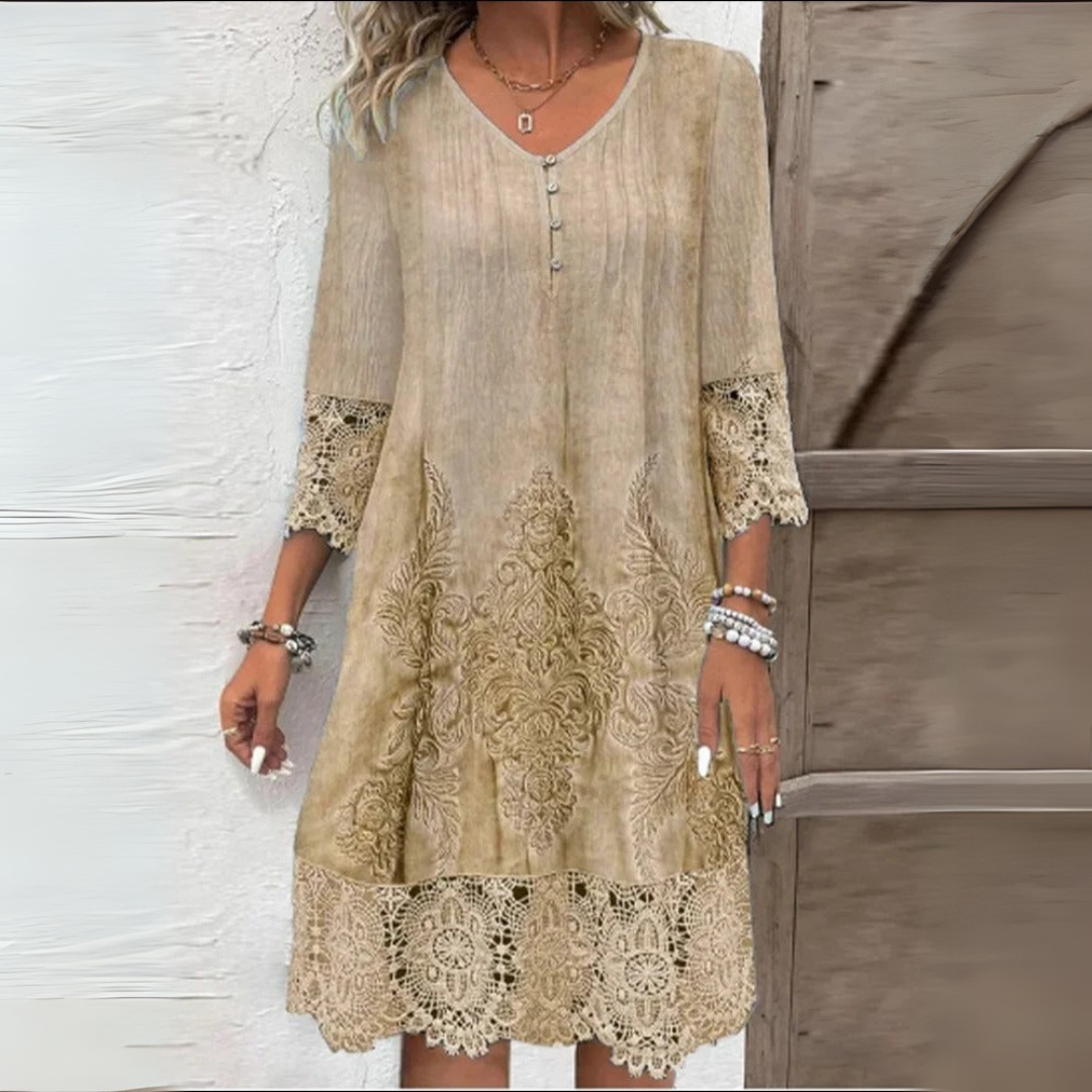 Zomerjurk - Dames - A-Lijn Silhouet - V-Hals Stijl - Vrouwelijke Charme