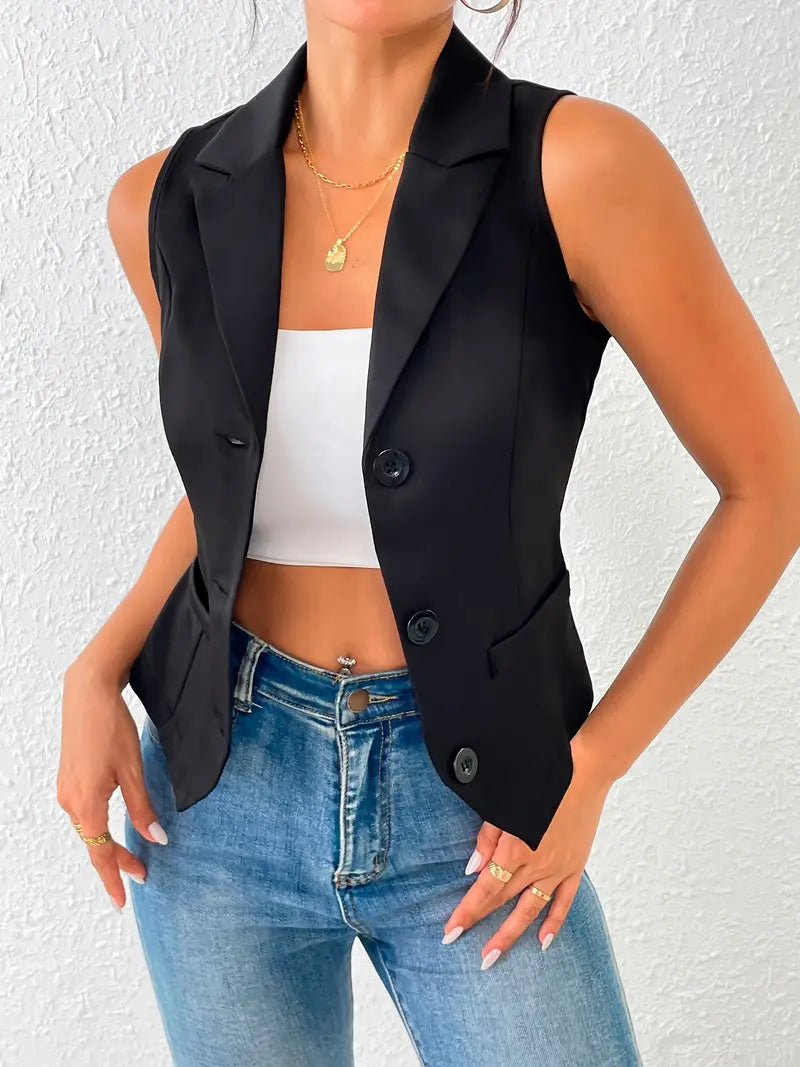 Dames - Mouwloze Vestenblouse - Elegante Getailleerde Pasvorm - Moderne Kleding - VESTBLOUSE ANKICA