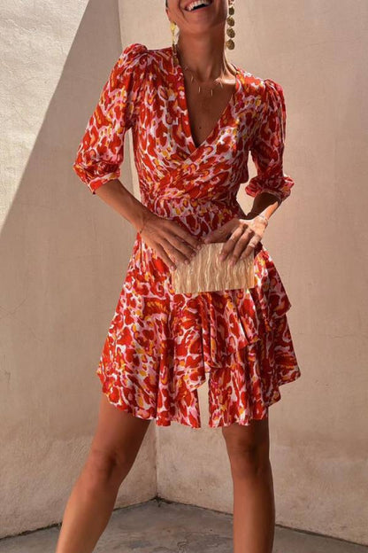 Vrouwen - Mini-jurk - Lichtgewicht Stof - Zomerstijl - GEOMETRISCHE CHARME