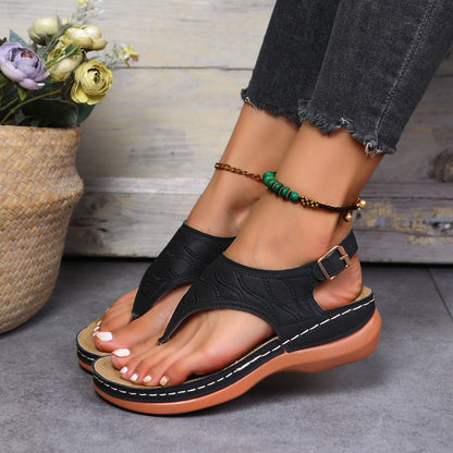 Vrouwen - Sleehak Sandalen - Verstelbaar Enkelbandje - Comfortabele Zomer Schoenen - ZOMER STIJL