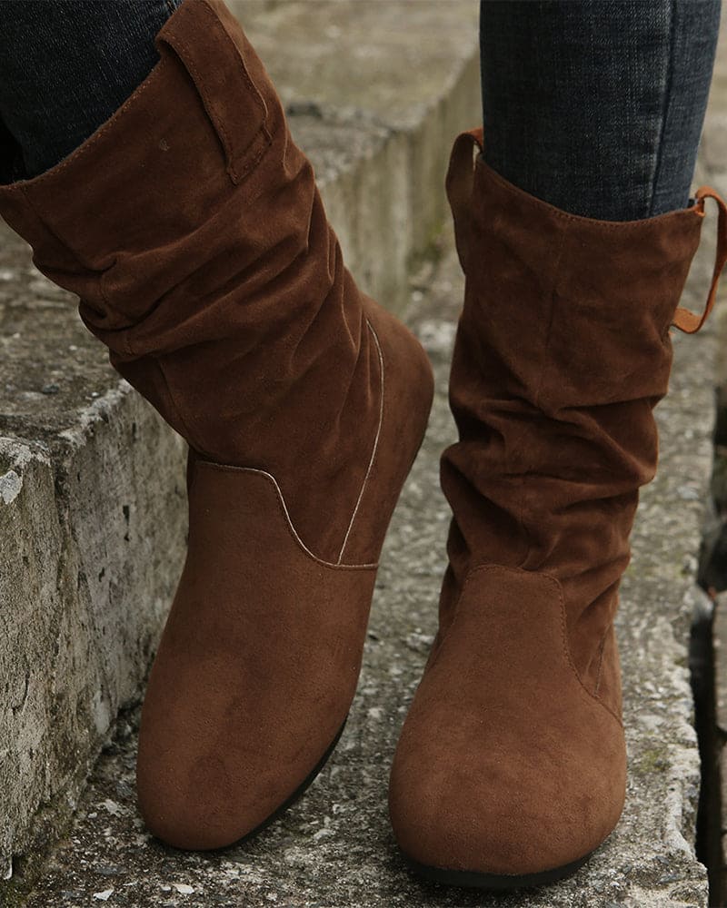 Enkellaarsjes - Vrouwen - Suede - Effen Kleur - Laarsjes