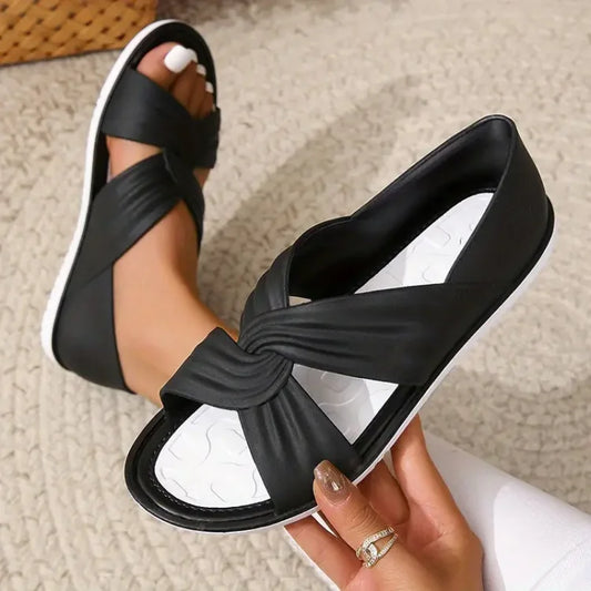 Vrouwen - Knoopontwerp Sandalen - Comfortabele Zomer Slides - Ideale Zomerschoenen - LUCIA