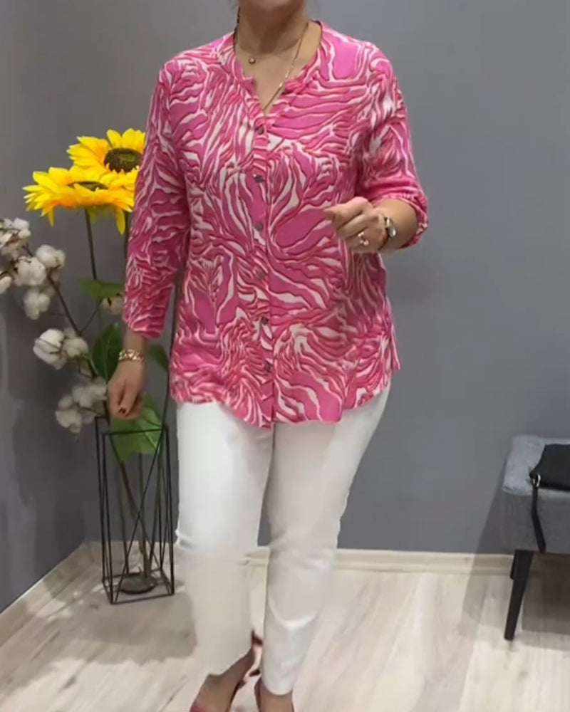 Bedrukt Shirt - Mannen - Katoenblend - Dagelijks Gebruik - Trendy Stijl