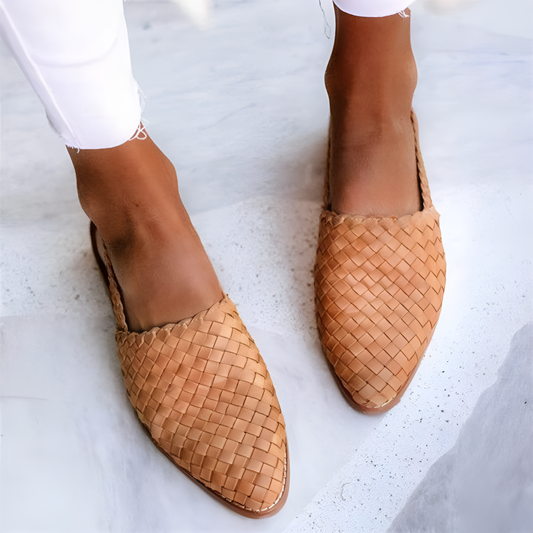Dames - Geweven Platte Sandalen - Comfortabele Design - Chique Schoenen - WOVEN DELIGHT