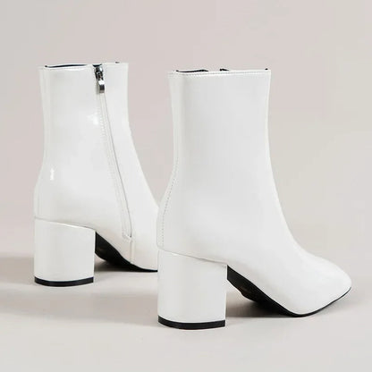 Enkellaars - Dames - Blokhak met Zijrits - Modieuze Schoenen - STIJL VOLGENDE
