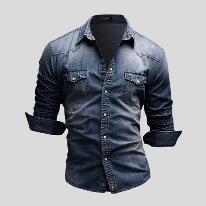 Heren - Casual Denim Overhemd - Lichtgewicht Slim Fit - Tijdloze Mode - BRANIMIR