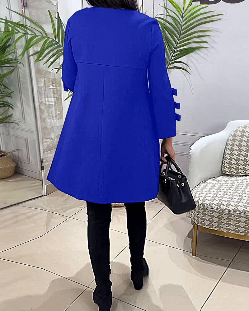 A-lijn Jurk Voor Vrouwen Met Speelse Mouwstrikdetails – MONIQUE ELEGANCE